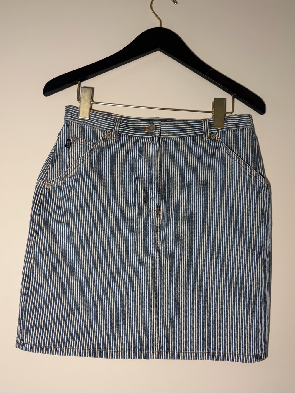 Ralph Lauren Blue & White Striped Mini Skirt
